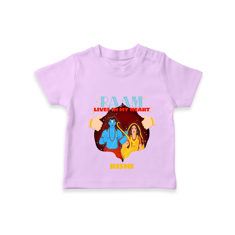 Leave a lasting impression with our 'Raam Lives In My heart' Customised T-Shirt for Kids - LILAC - 0 - 5 Months Old (Chest 17")