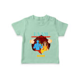 Leave a lasting impression with our 'Raam Lives In My heart' Customised T-Shirt for Kids - MINT GREEN - 0 - 5 Months Old (Chest 17")