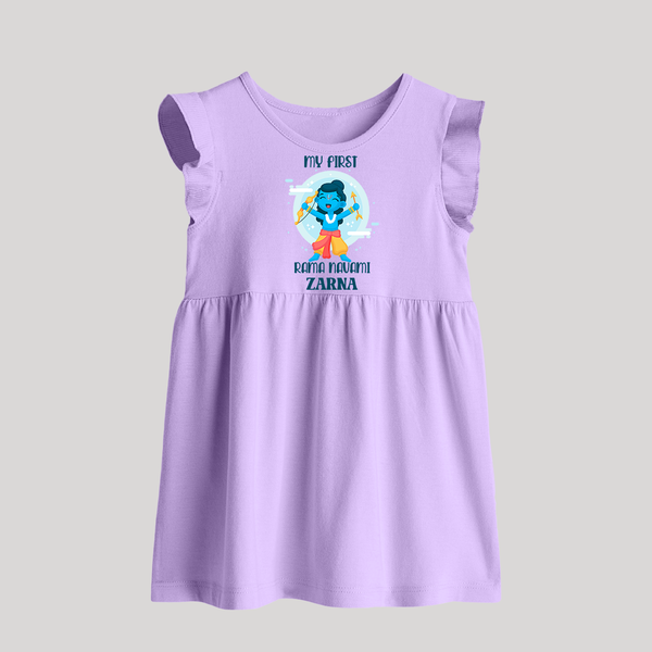 My First Rama Navami – Personalized Baby Frock - LILAC - 0 - 3 Months Old (Chest 17")