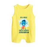 My First Rama Navami – Personalized Baby Romper suit - PASTEL YELLOW - 0 - 5 Months Old (Chest 18")