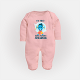 My First Rama Navami – Personalized Baby Fullbody suit - BABY PINK - New Born (Chest 7.5")