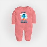 My First Rama Navami – Personalized Baby Fullbody suit - PEACH - New Born (Chest 7.5")
