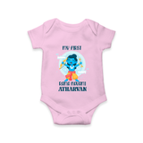 My First Rama Navami – Personalized Baby Romper - BABY PINK - New Born (Chest 14")