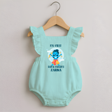 My First Rama Navami – Personalized Romper Frock - MINT GREEN - 0 - 3 Months Old (Chest 19")