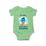 My First Rama Navami – Personalized Baby Romper - GREEN - New Born (Chest 14")
