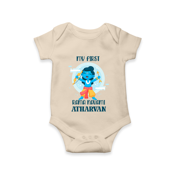 My First Rama Navami – Personalized Baby Romper - IVORY - New Born (Chest 14")
