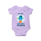 My First Rama Navami – Personalized Baby Romper - LILAC - New Born (Chest 14")