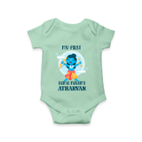 My First Rama Navami – Personalized Baby Romper - MINT GREEN - New Born (Chest 14")