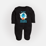 My First Rama Navami – Personalized Baby Fullbody suit - BLACK - New Born (Chest 7.5")
