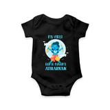 My First Rama Navami – Personalized Baby Romper - BLACK - New Born (Chest 14")