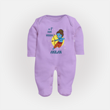 My 1st Ram Navami – Personalized Baby Fullbody suit - LILAC - New Born (Chest 7.5")