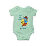 My 1st Ram Navami – Personalized Baby Romper - MINT GREEN - New Born (Chest 14")