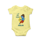 My 1st Ram Navami – Personalized Baby Romper - PASTEL YELLOW - New Born (Chest 14")