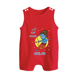 My 1st Ram Navami – Personalized Baby Romper suit - RED - 0 - 5 Months Old (Chest 18")