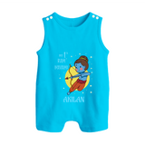 My 1st Ram Navami – Personalized Baby Romper suit - SKY BLUE - 0 - 5 Months Old (Chest 18")