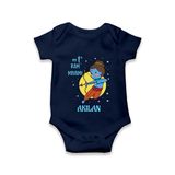 My 1st Ram Navami – Personalized Baby Romper - NAVY BLUE - New Born (Chest 14")