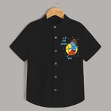 My First Ram Navami - A Journey Of Faith Begins With Our Customized Shirt For kids With Name - BLACK - 0 - 6 Months Old (Chest 23")