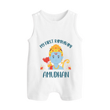 First Ram Navami Celebration Baby Romper suit - WHITE - 0 - 5 Months Old (Chest 18")