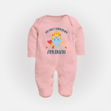 First Ram Navami Celebration Baby Fullbody suit - BABY PINK - New Born (Chest 7.5")