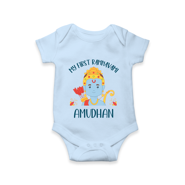 First Ram Navami Celebration Baby Romper - BABY BLUE - New Born (Chest 14")