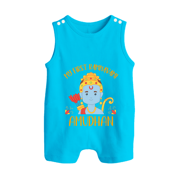 First Ram Navami Celebration Baby Romper suit - SKY BLUE - 0 - 5 Months Old (Chest 18")