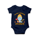 First Ram Navami Celebration Baby Romper - NAVY BLUE - New Born (Chest 14")