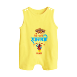 My First Ram Navami - A Special Day Of Blessings With Our Customized Romper Suit For Babies With Name - PASTEL YELLOW - 0 - 5 Months Old (Chest 18")