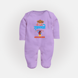 Ram Navami Baby Fullbody suit – Hindi Edition - LILAC - New Born (Chest 7.5")