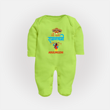 Ram Navami Baby Fullbody suit – Hindi Edition - LIME GREEN - New Born (Chest 7.5")