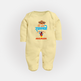 Ram Navami Baby Fullbody suit – Hindi Edition - PASTEL YELLOW - New Born (Chest 7.5")