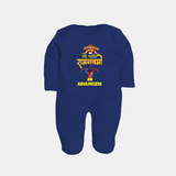 Ram Navami Baby Fullbody suit – Hindi Edition - NAVY BLUE - New Born (Chest 7.5")