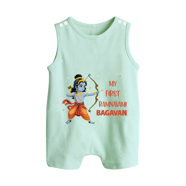 Ram Navami First Festival Baby Romper suit - MINT GREEN - 0 - 5 Months Old (Chest 18")