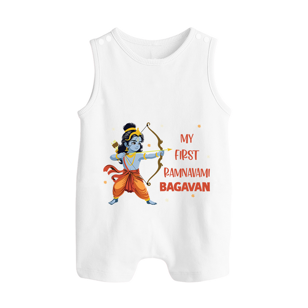 Ram Navami First Festival Baby Romper suit - WHITE - 0 - 5 Months Old (Chest 18")