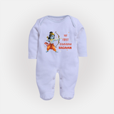 Ram Navami First Festival Baby Fullbody suit - BABY BLUE - New Born (Chest 7.5")