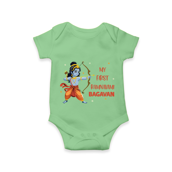 Ram Navami First Festival Baby Romper - GREEN - New Born (Chest 14")