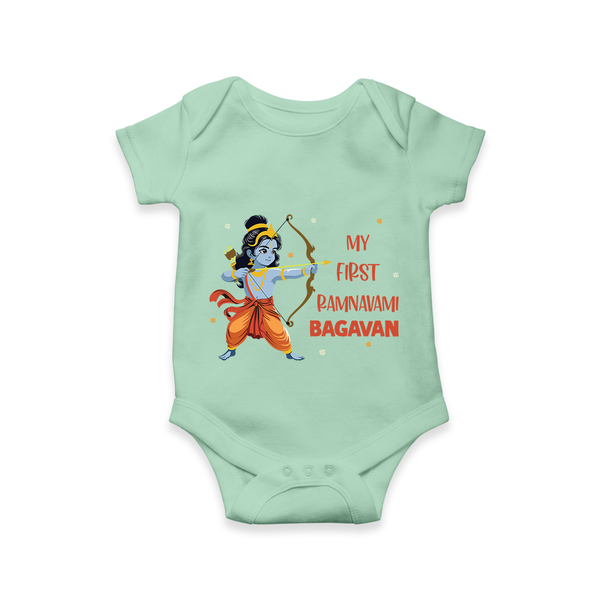 Ram Navami First Festival Baby Romper - MINT GREEN - New Born (Chest 14")