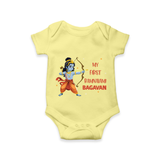 Ram Navami First Festival Baby Romper - PASTEL YELLOW - New Born (Chest 14")