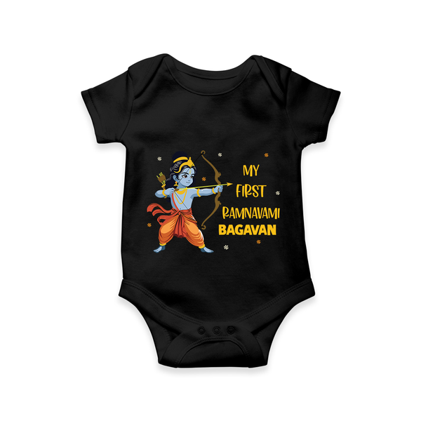 Ram Navami First Festival Baby Romper - BLACK - New Born (Chest 14")