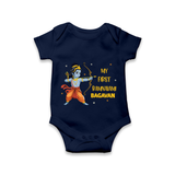 Ram Navami First Festival Baby Romper - NAVY BLUE - New Born (Chest 14")