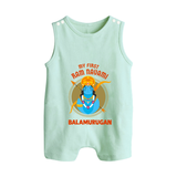 First Ram Navami Devotional Baby Romper suit - MINT GREEN - 0 - 5 Months Old (Chest 18")