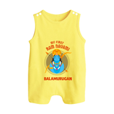 First Ram Navami Devotional Baby Romper suit - PASTEL YELLOW - 0 - 5 Months Old (Chest 18")