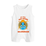 First Ram Navami Devotional Baby Romper suit - WHITE - 0 - 5 Months Old (Chest 18")
