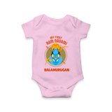 First Ram Navami Devotional Baby Romper - BABY PINK - New Born (Chest 14")