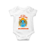 First Ram Navami Devotional Baby Romper - WHITE - New Born (Chest 14")