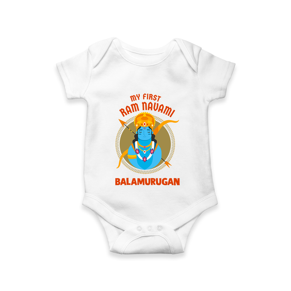 First Ram Navami Devotional Baby Romper - WHITE - New Born (Chest 14")