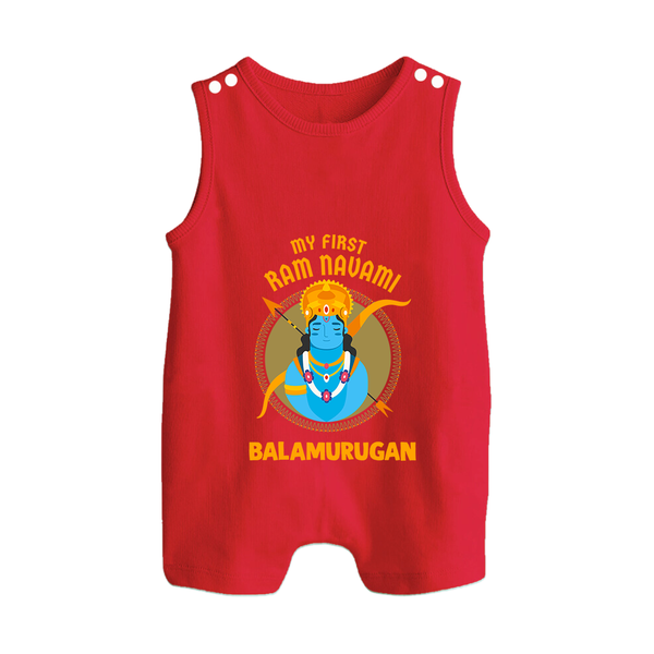 First Ram Navami Devotional Baby Romper suit - RED - 0 - 5 Months Old (Chest 18")