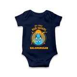 First Ram Navami Devotional Baby Romper - NAVY BLUE - New Born (Chest 14")