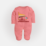 My First Ramnavami – Personalized Baby Fullbody suit - PEACH - New Born (Chest 7.5")