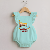 My First Ramnavami – Personalized Romper Frock - MINT GREEN - 0 - 3 Months Old (Chest 19")