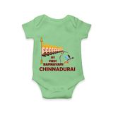 My First Ramnavami – Personalized Baby Romper - GREEN - New Born (Chest 14")